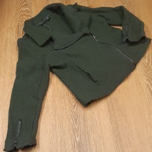 Tahari size M boiled wool asymetrical moto jacket